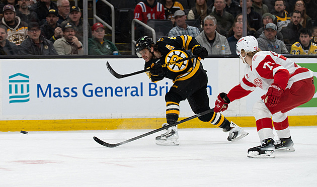 Pastrňák a Zacha bodovali u další výhry, slavili i Vejmelka s Dostálem